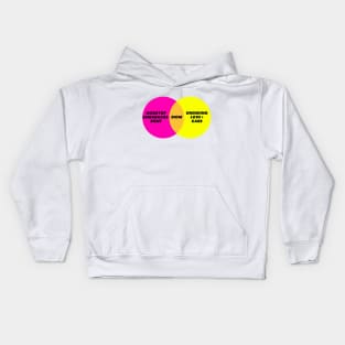 Venn Diagram: Mom: Unending Love + Care vs. Nonstop Embarrassment Kids Hoodie